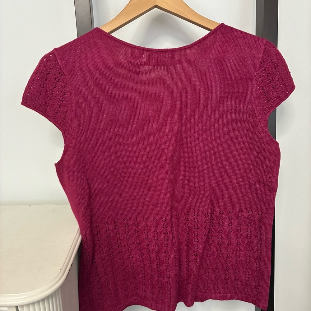 Liz Claiborne Women's pink/fuchsia Embroidered silk top. EUC. Size L
Fall - Picture 7 of 9